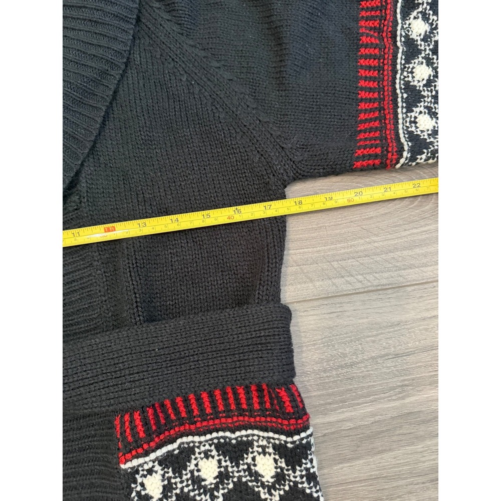 Love Change Cardigan Sweater Womens‎ S Black Aztec Print Open Front Belted - Picture 3 of 5